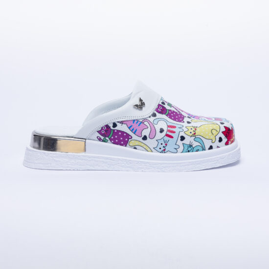 Alternative view of Анатомични чехли от естествена кожа с принт