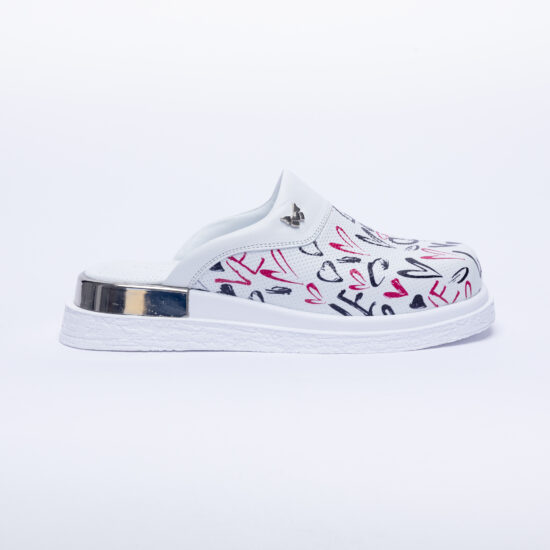 Alternative view of Анатомични чехли от естествена кожа с принт