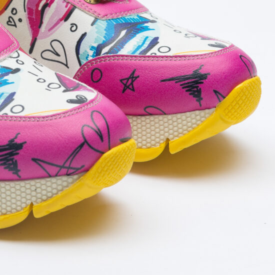 Pink Lips Дамски цветни маратонки с оригинален дизайн /