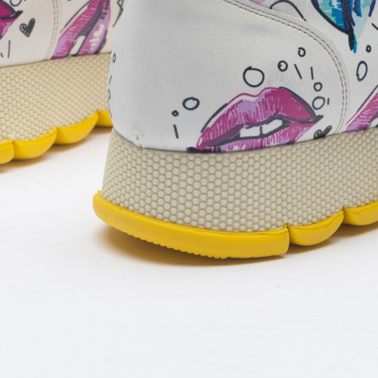 Pink Lips Дамски цветни маратонки с оригинален дизайн /