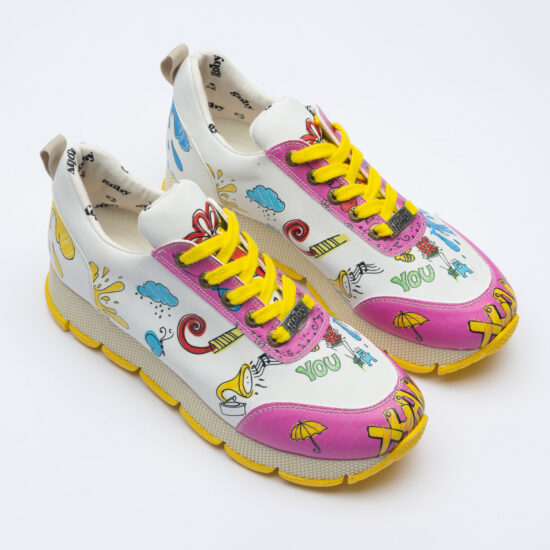 Spray It Дамски цветни маратонки с оригинален дизайн /