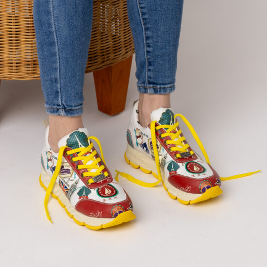 Countries Дамски цветни маратонки с оригинален дизайн /