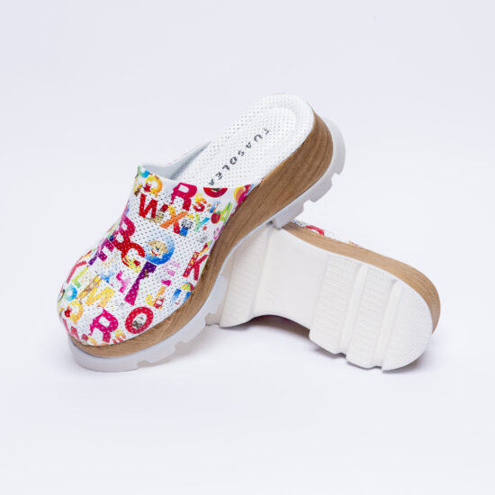 Анатомични чехли на платформа от естествена кожа А /