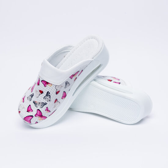 Цветни анатомични чехли от естествена кожа /