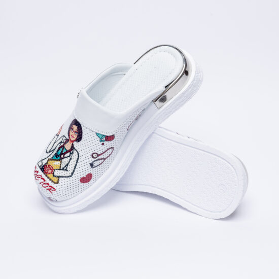 Lady Doc Медицински анатомични чехли от естествена кожа /