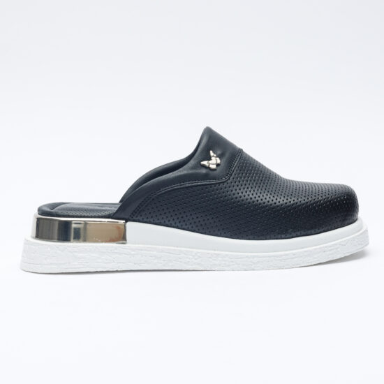 Черни анатомични чехли от естествена кожа /