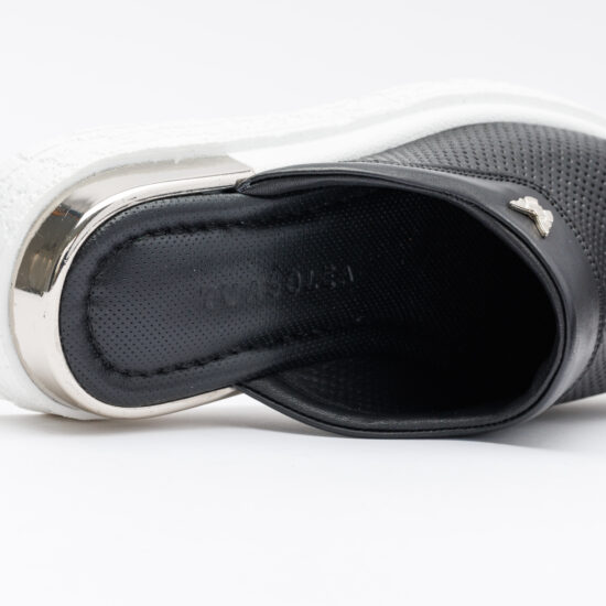 Черни анатомични чехли от естествена кожа /