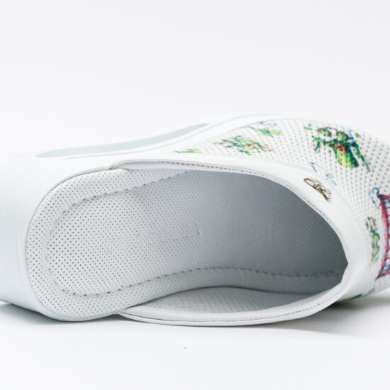 Анатомични чехли на платформа от естествена кожа /