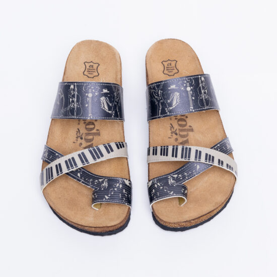 Летни ортопедични чехли със стелка от естествен велур /