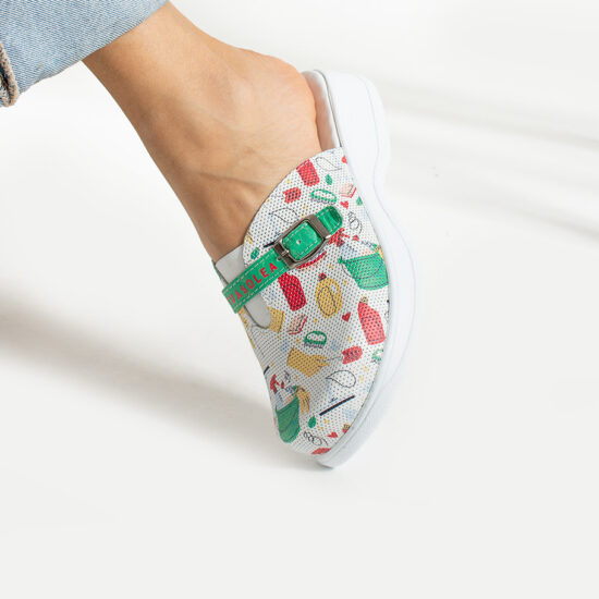 Работни чехли от естествена кожа с гел стелка /