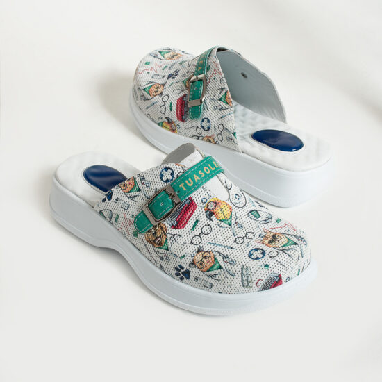 Работни чехли от естествена кожа с гел стелка /