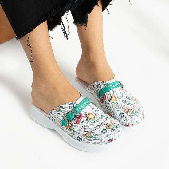 Alternative view of Работни чехли от естествена кожа с гел стелка