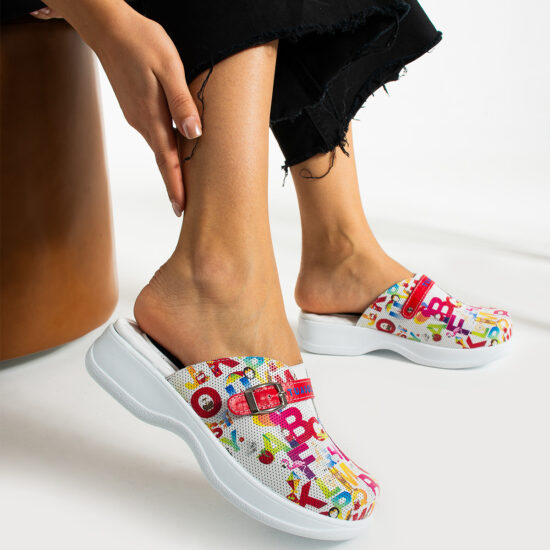 Работни чехли от естествена кожа с гел стелка /