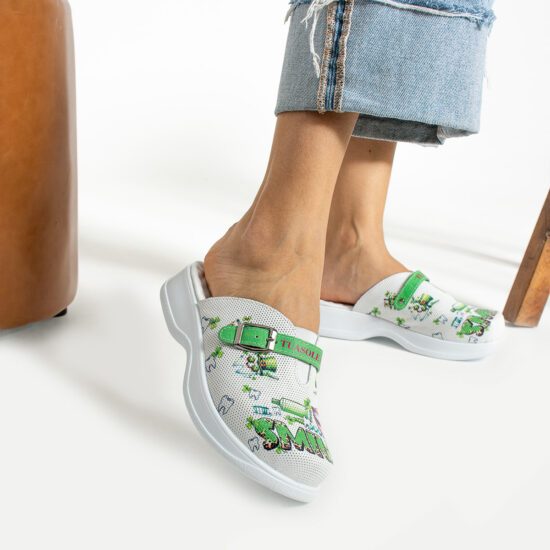 Анатомични чехли от естествена кожа с гел стелка /