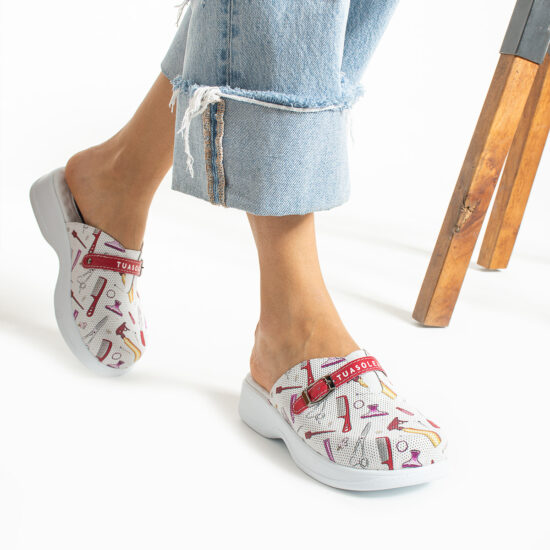 Работни чехли от естествена кожа с гел стелка /