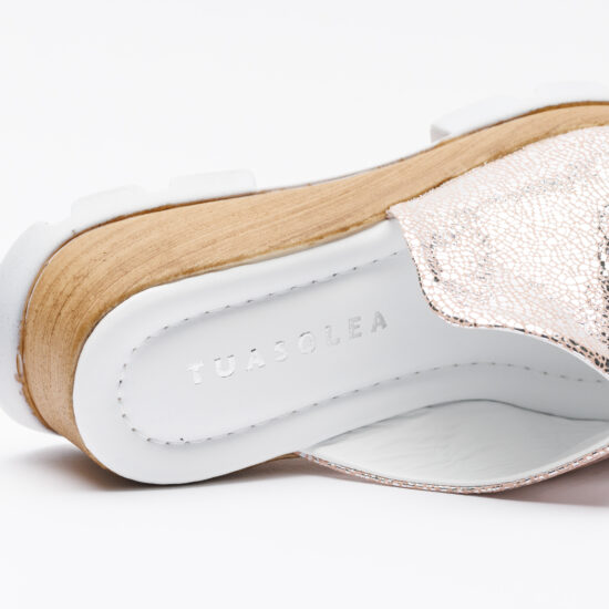 Majesty Анатомични чехли на платформа от естествена кожа /