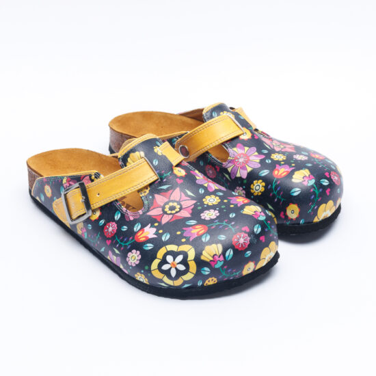 Midnight Garden Ортопедични чехли със стелка от естествен велур /