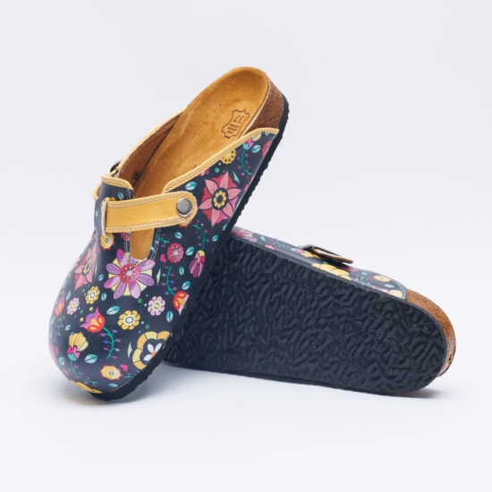 Midnight Garden Ортопедични чехли със стелка от естествен велур /