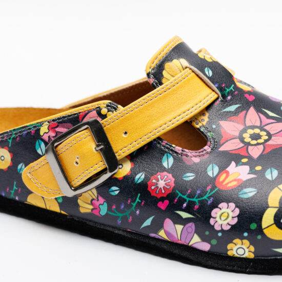 Midnight Garden Ортопедични чехли със стелка от естествен велур /