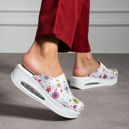 Цветно анатомично сабо от естествена кожа /