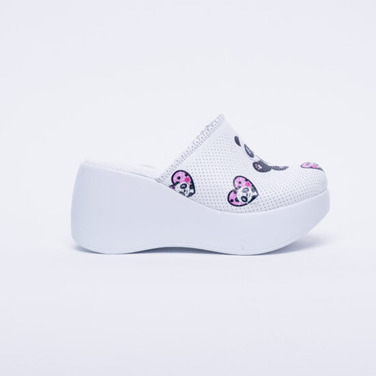 Анатомични работни чехли на платформа от естествена кожа /