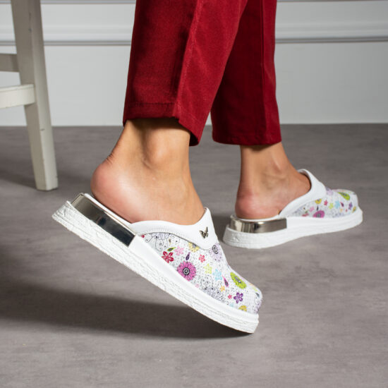 Alternative view of Анатомични чехли от естествена кожа с принт