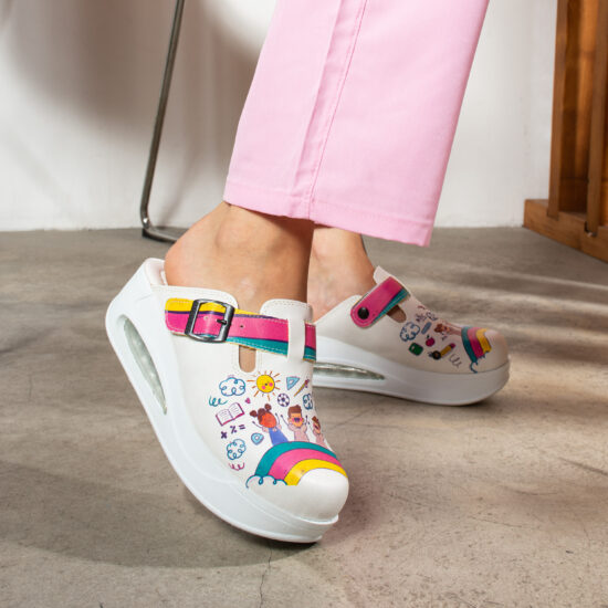 Дамско анатомично работно сабо на платформа /