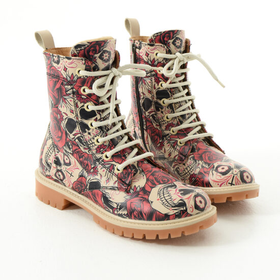 Rebel Rose Модерни дамски цветни боти от естествена кожа /