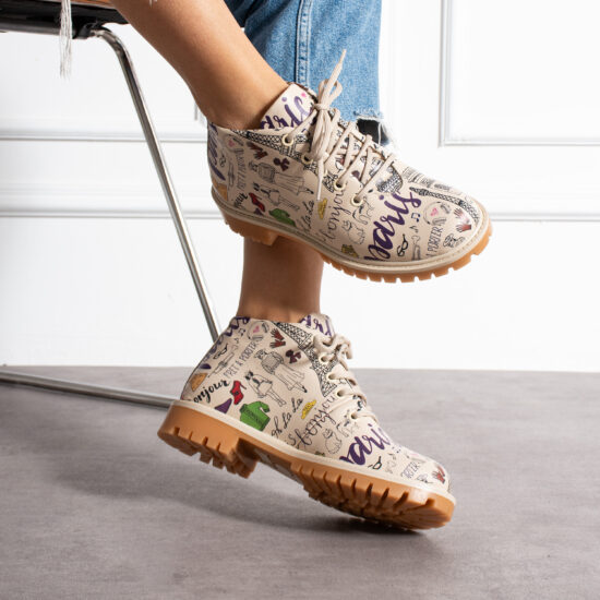 Alternative view of Модерни дамски боти с принт от естествена кожа