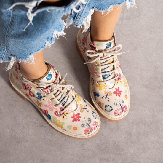 Alternative view of Дамски боти с флорален принт от естествена кожа