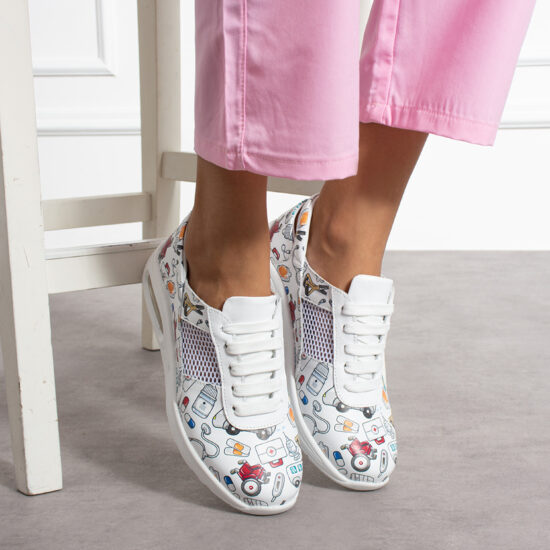 Alternative view of Анатомични медицински маратонки от естествена кожа