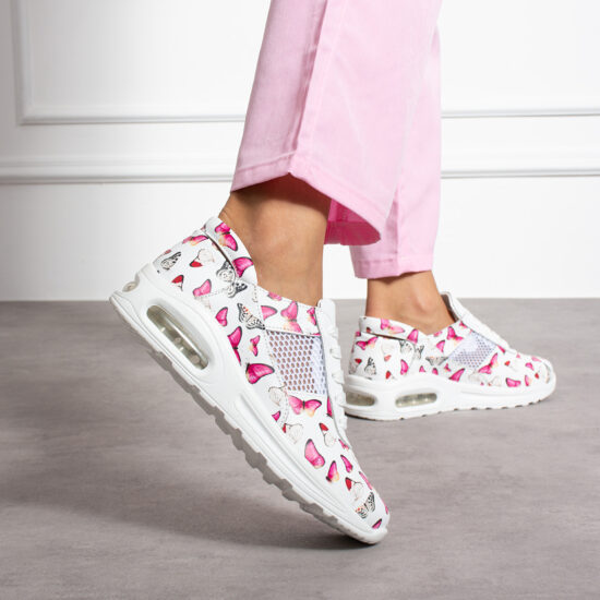 Анатомични маратонки с принт от естествена кожа /