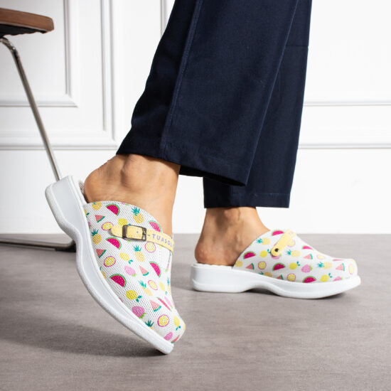 Fruity Работни чехли от естествена кожа с гел стелка /