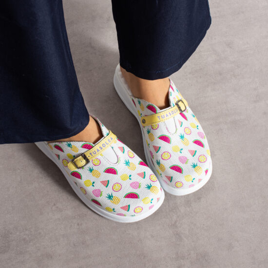 Fruity Работни чехли от естествена кожа с гел стелка /