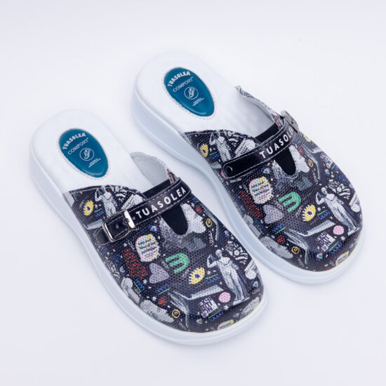 Alternative view of Работни чехли от естествена кожа с гел стелка