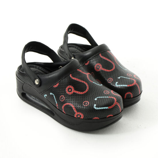 Анатомично кожено сабо на платформа с каишка /