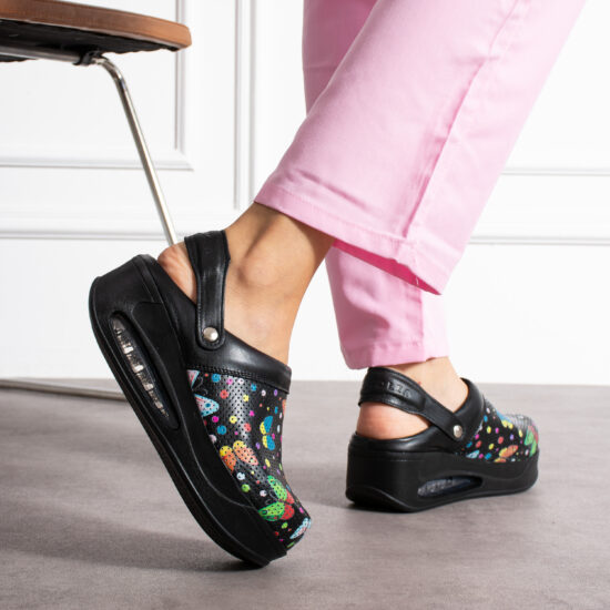 Alternative view of Анатомично кожено сабо на платформа с каишка