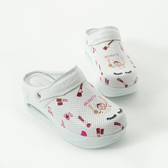 Анатомично кожено сабо на платформа с каишка /