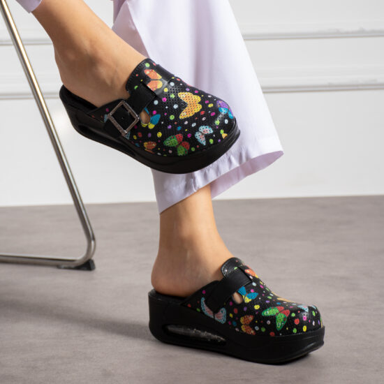 Анатомични чехли на платформа от естествена кожа /