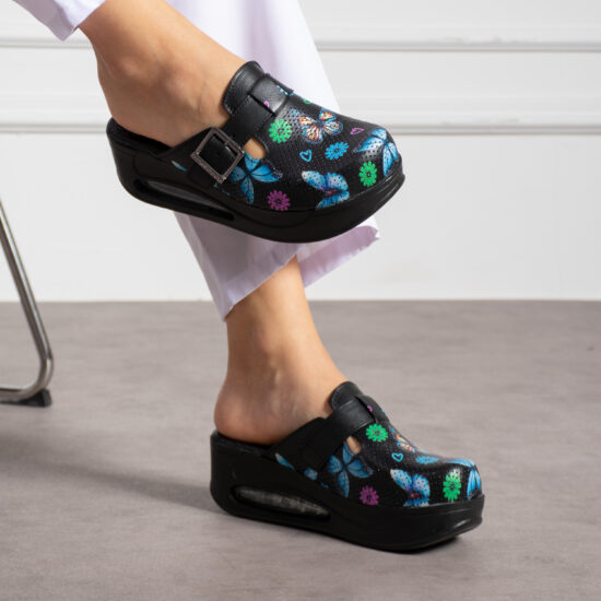 Alternative view of Анатомични чехли на платформа от естествена кожа