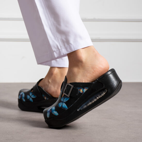 Анатомични чехли на платформа от естествена кожа /