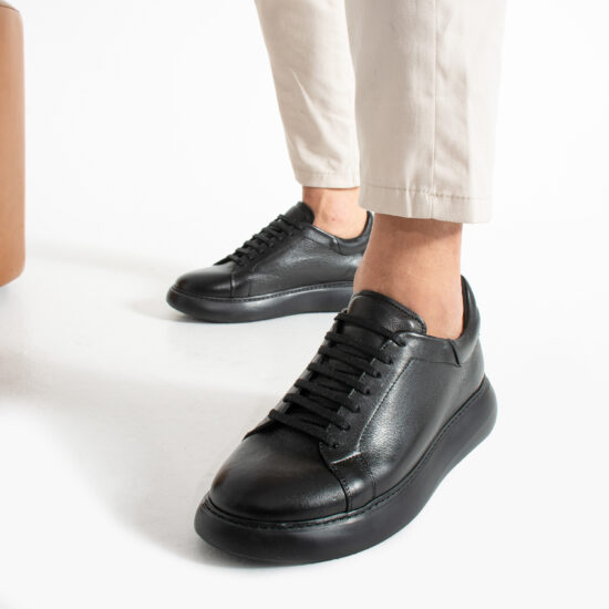 Alternative view of Мъжки черни кецове от естествена кожа