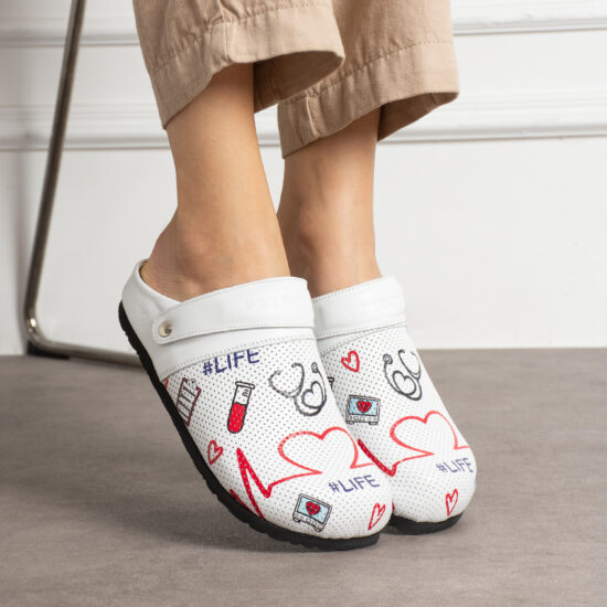 Дамски ортопедични чехли от естествена кожа /