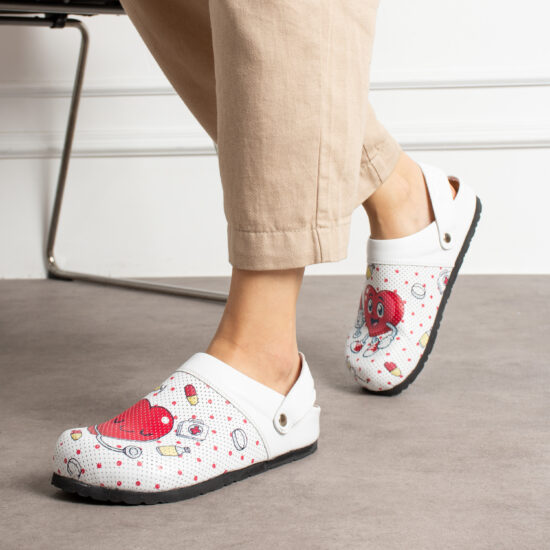 Happy Heart Дамски ортопедични чехли от естествена кожа /