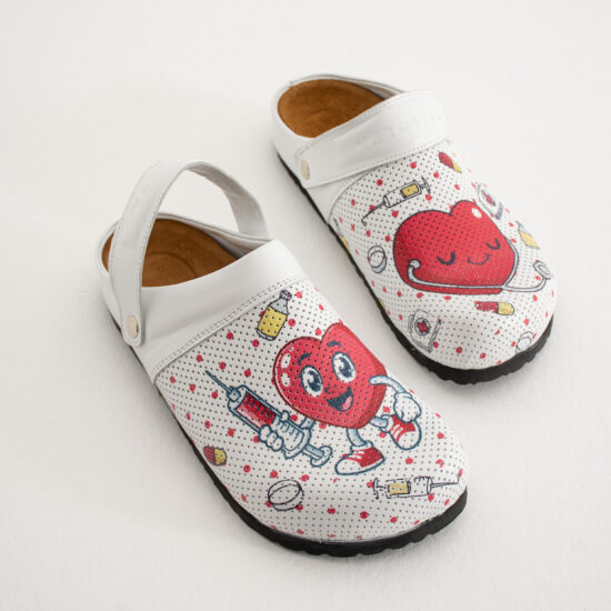 Happy Heart Дамски ортопедични чехли от естествена кожа /