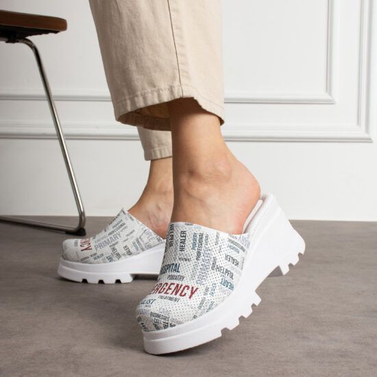 Еmergency Дамско сабо на платформа от естествена кожа /