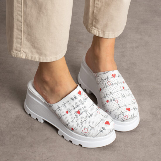 Alternative view of Дамско сабо на платформа от естествена кожа