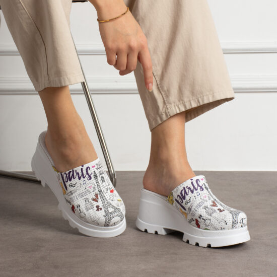 Alternative view of Дамско сабо на платформа от естествена кожа