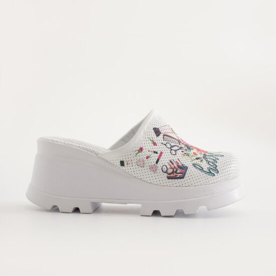 Hair Boss Дамско сабо на платформа от естествена кожа /