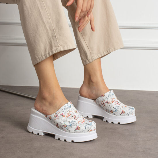 Vintage Ride Дамско сабо на платформа от естествена кожа /